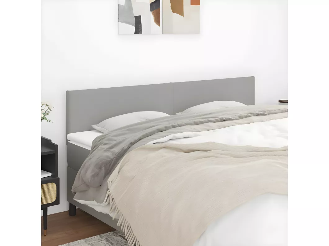 Kauf Unique Kopfteile 2 Stk. Hellgrau 80x5x78/88 cm Stoff JETZT KAUFEN