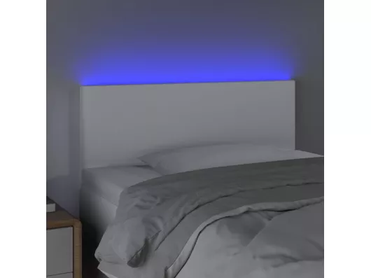 Kauf Unique LED Kopfteil Weiß 80x5x78/88 cm Kunstleder Neueste Stile