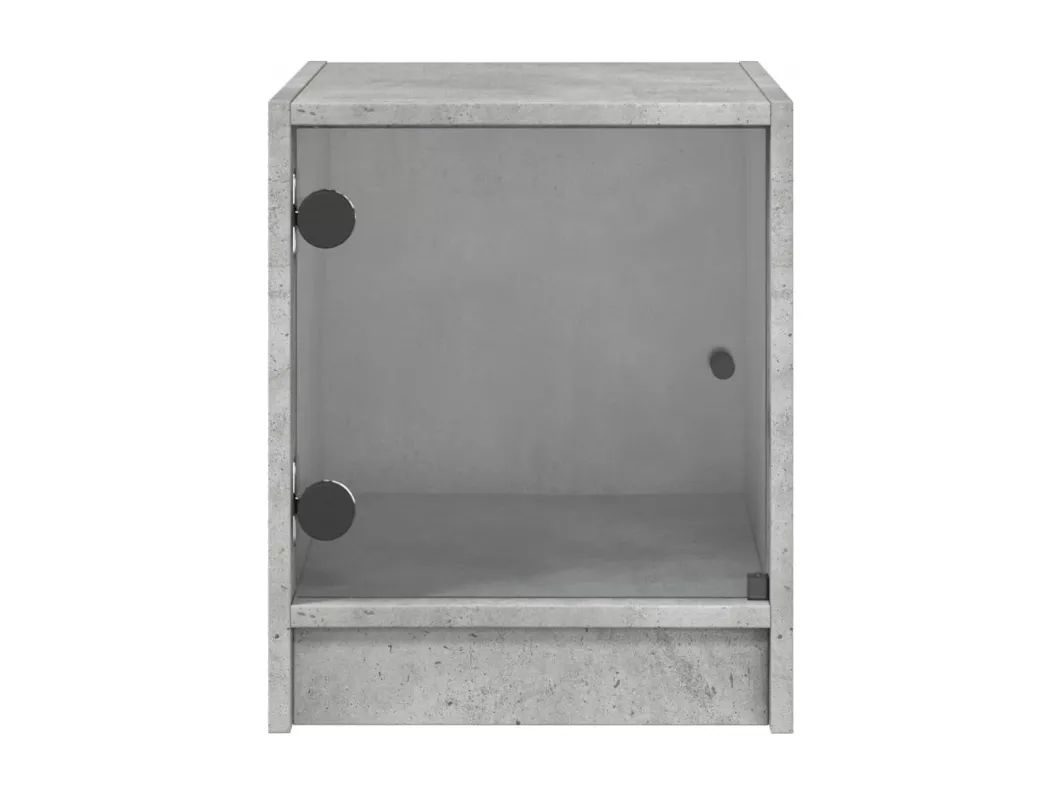 Kauf Unique Nachttisch mit Glastür Betongrau 35x37x42 cm Zeitbegrenzte Promotion