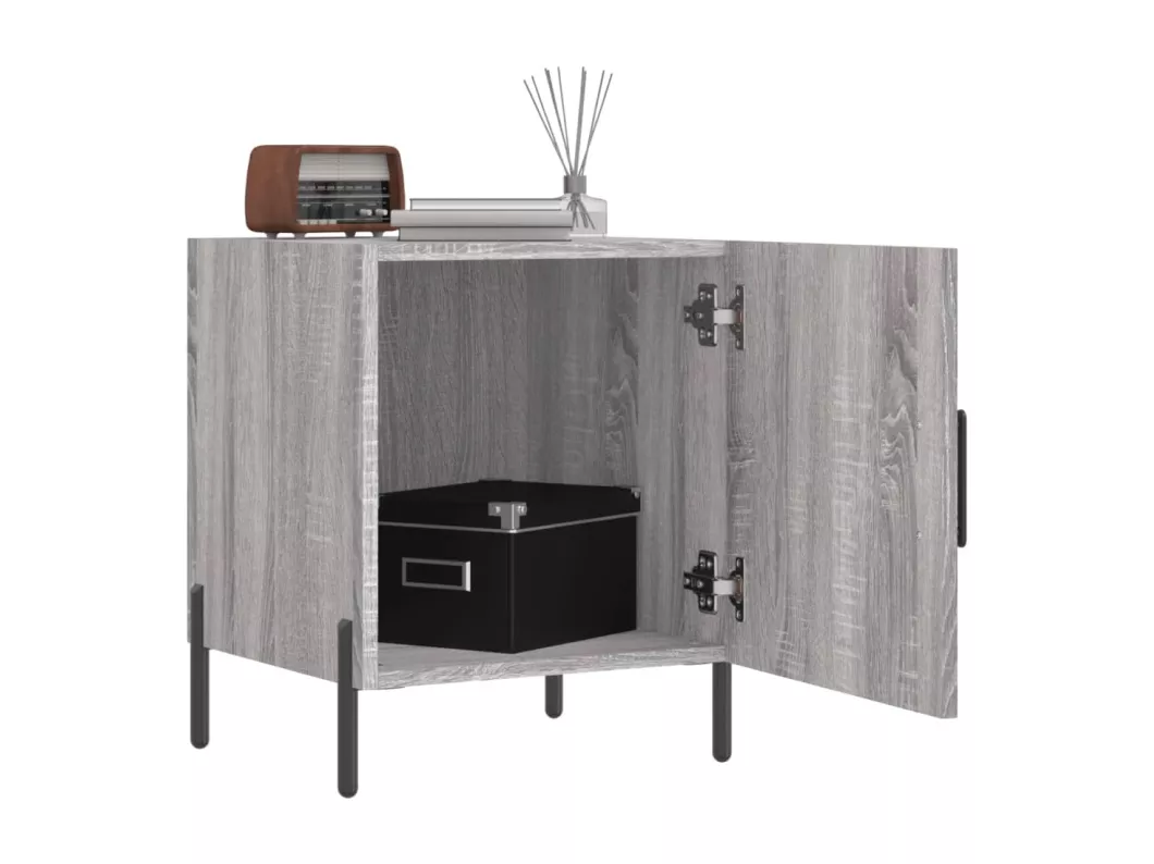 Kauf Unique Nachttische 2 Stk. Grau Sonoma 40x40x50 cm Holzwerkstoff Bis zu 50% Rabatt