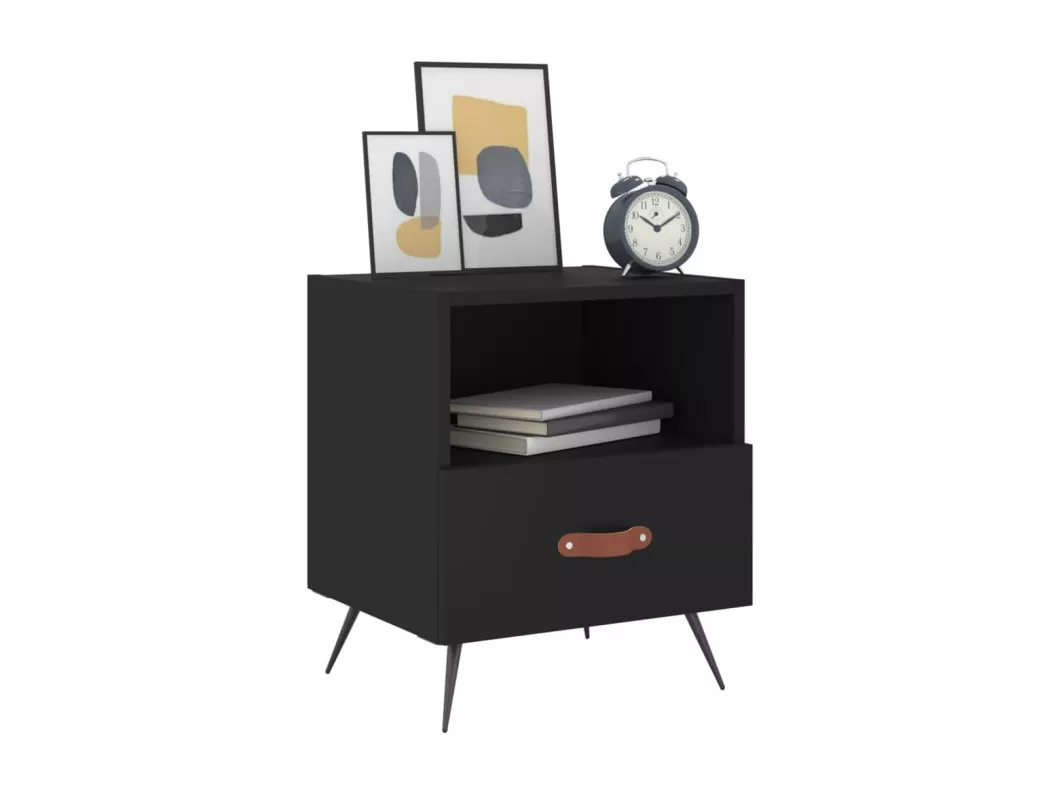 Kauf Unique Nachttische 2 Stk. Schwarz 40x35x47,5 cm Holzwerkstoff Bis zu 60% Rabatt