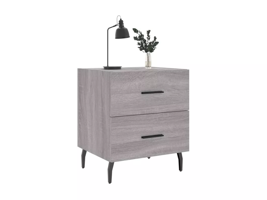 Kauf Unique Nachttische 2 Stk. Grau Sonoma 40x35x47,5 cm Holzwerkstoff Bis zu 65% Rabatt