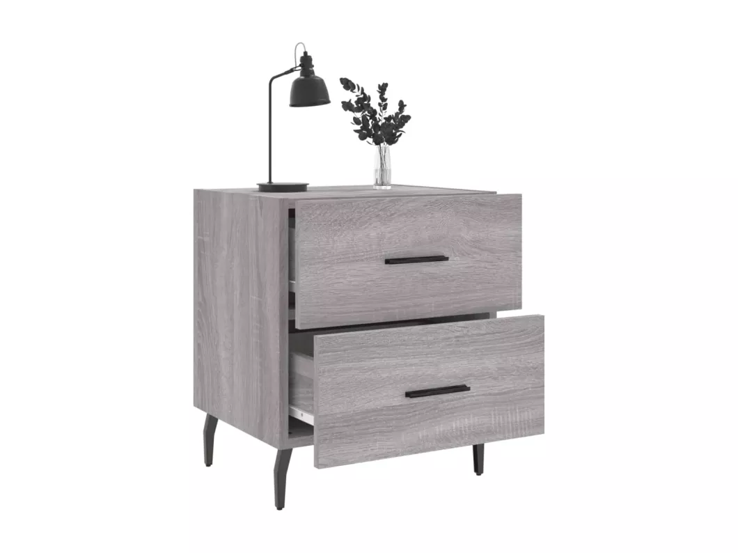 Kauf Unique Nachttische 2 Stk. Grau Sonoma 40x35x47,5 cm Holzwerkstoff Bis zu 65% Rabatt