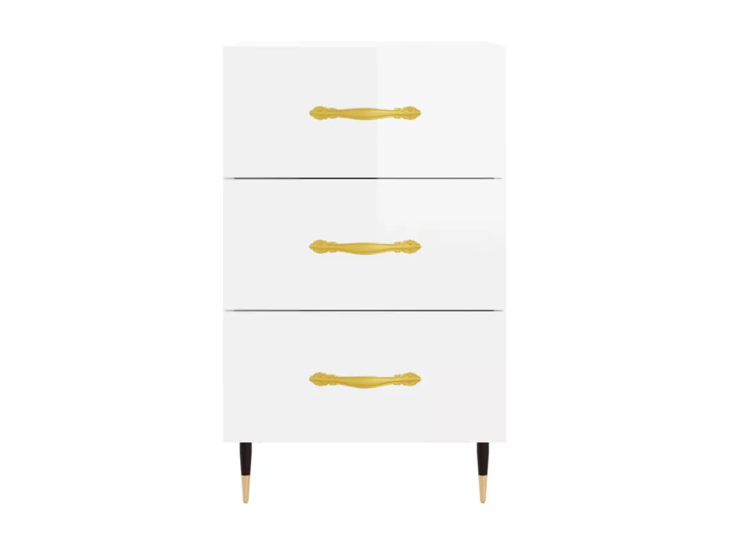 Kauf Unique Nachttisch Hochglanz-Weiß 40x40x66 cm Holzwerkstoff Sonderangebot der Fabrik