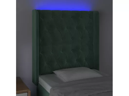 Kauf Unique LED Kopfteil Dunkelgrün 83x16x118/128 cm Samt Discount Store für neue Produkte