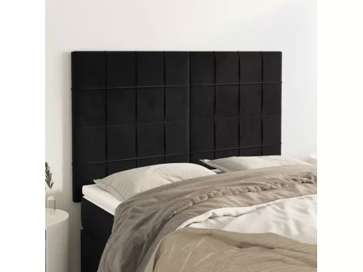 Kauf Unique Kopfteile 4 Stk. Schwarz 72x5x78/88 cm Samt Riesige Rabatte