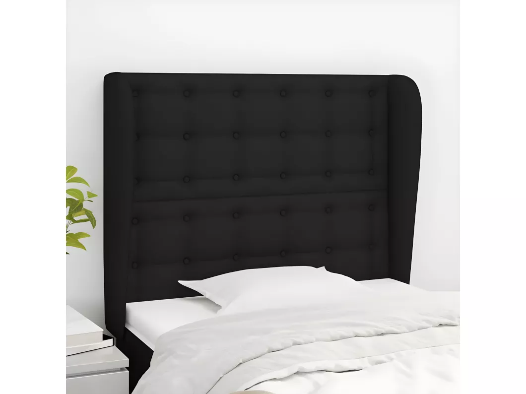 Kauf Unique Kopfteil mit Ohren Schwarz 83x23x118/128 cm Stoff