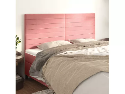 Kauf Unique Kopfteile 4 Stk. Rosa 100x5x78/88 cm Samt Clearance-Verkauf