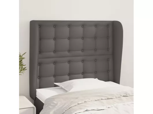 Kauf Unique Kopfteil mit Ohren Grau 83x23x118/128 cm Kunstleder