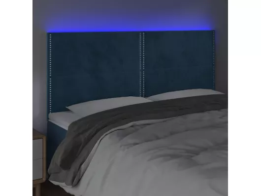 Kauf Unique LED Kopfteil Dunkelblau 160x5x118/128 cm Samt Begrenzt auf 3 Tage