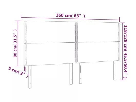 Kauf Unique LED Kopfteil Dunkelblau 160x5x118/128 cm Samt Begrenzt auf 3 Tage