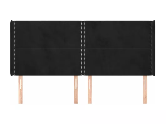 Kauf Unique Kopfteil mit Ohren Schwarz 183x16x118/128 cm Samt Speichern exportieren