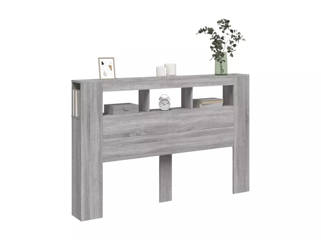 Kauf Unique LED-Kopfteil Grau Sonoma 160x18,5x103,5 cm Holzwerkstoff Rabatte dieses Monats