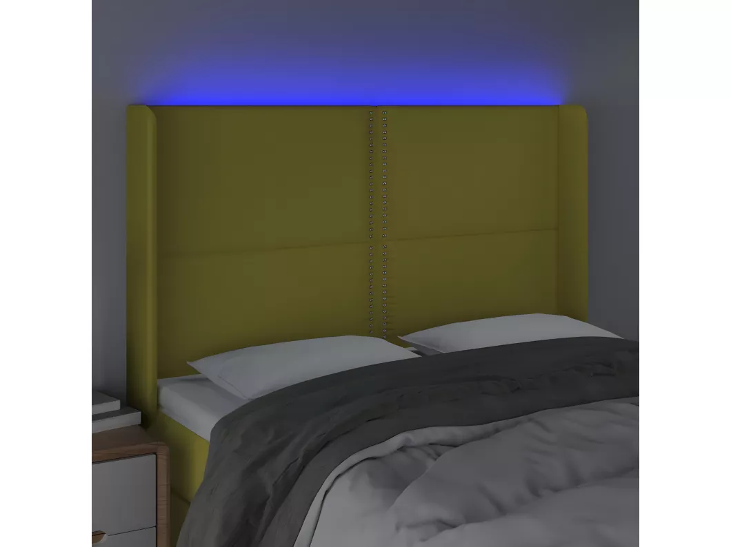 Kauf Unique LED Kopfteil Grün 147x16x118/128 cm Stoff 2025