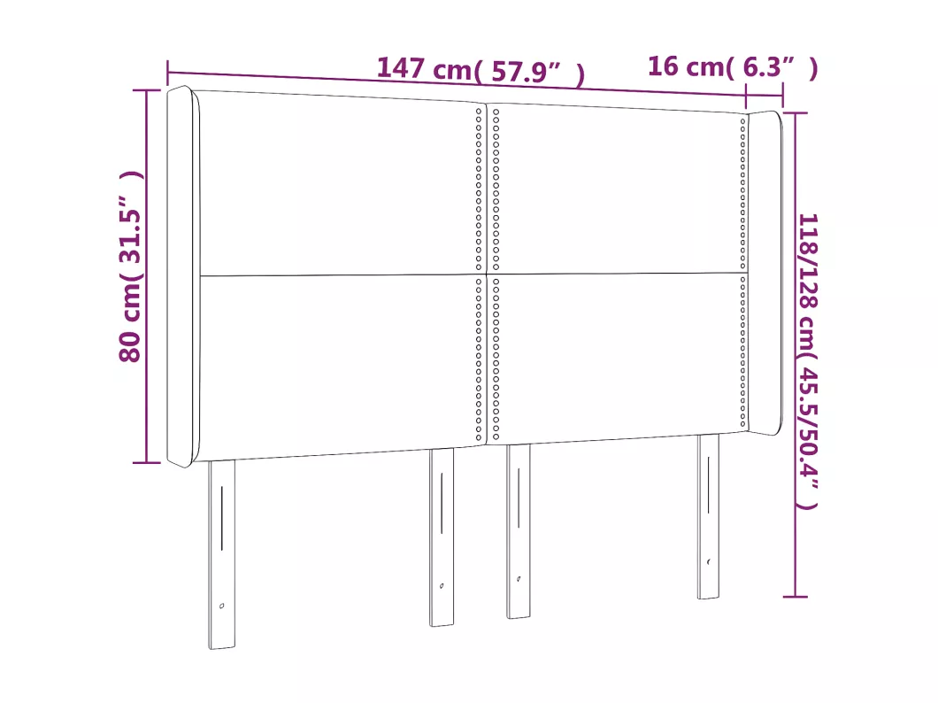 Kauf Unique LED Kopfteil Grün 147x16x118/128 cm Stoff 2025