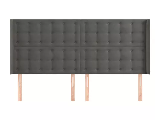 Kauf Unique Kopfteil mit Ohren Dunkelgrau 163x16x118/128 cm Samt Online