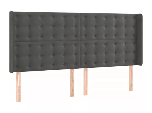 Kauf Unique LED Kopfteil Dunkelgrau 163x16x118/128 cm Samt Verkauf