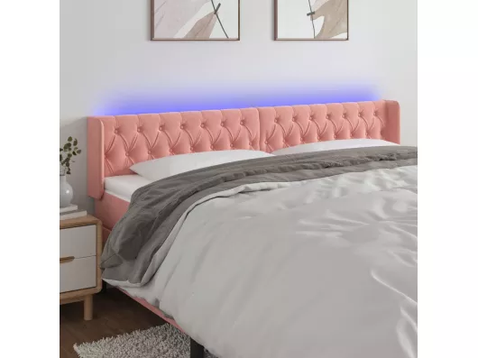 Kauf Unique LED Kopfteil Rosa 183x16x78/88 cm Samt