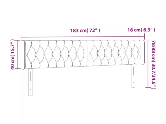 Kauf Unique LED Kopfteil Rosa 183x16x78/88 cm Samt Angebote