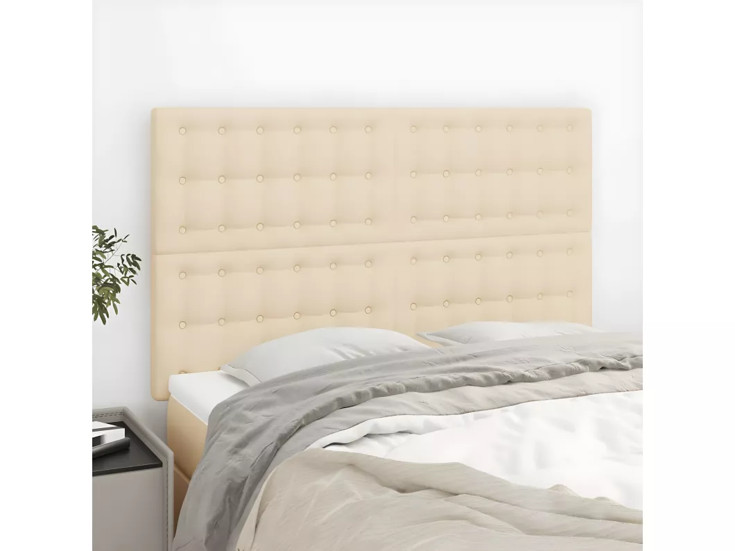 Kauf Unique Kopfteile 4 Stk. Creme 72x5x78/88 cm Stoff Hotsell