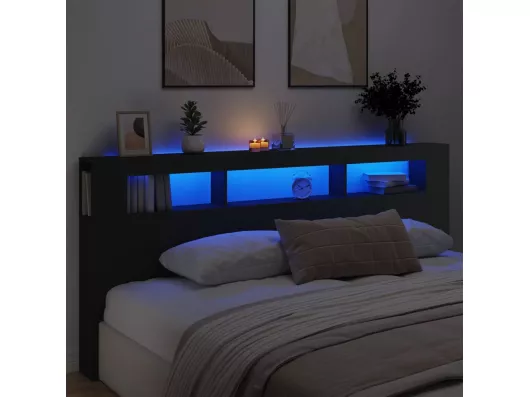 Kauf Unique LED-Kopfteil Schwarz 220x18,5x103,5 cm Holzwerkstoff