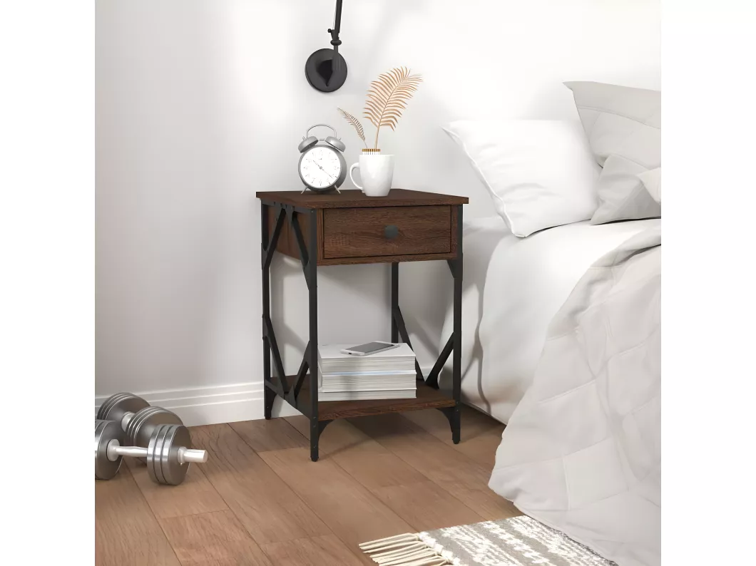 Kauf Unique Nachttische 2 Stk. Braun Eichen-Optik 40x42x60 cm Holzwerkstoff