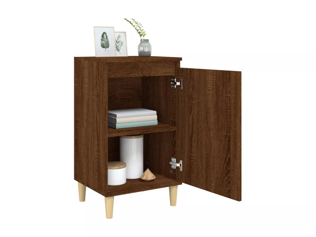 Kauf Unique Nachttisch Braun Eichen-Optik 40x35x70 cm Holzwerkstoff Kostenloser Versand