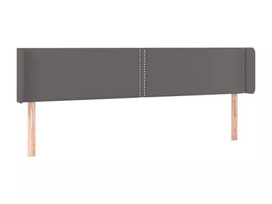 Kauf Unique LED Kopfteil Grau 203x16x78/88 cm Kunstleder Limitierter Zeitrabatt