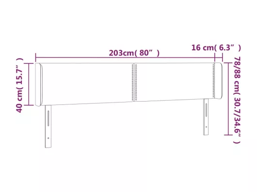 Kauf Unique LED Kopfteil Grau 203x16x78/88 cm Kunstleder Limitierter Zeitrabatt