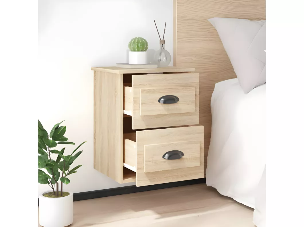 Kauf Unique Wand-Nachttische 2 Stk. Sonoma-Eiche 41,5x36x53 cm Sonderangebot