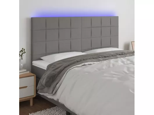Kauf Unique LED Kopfteil Dunkelgrau 180x5x118/128 cm Stoff