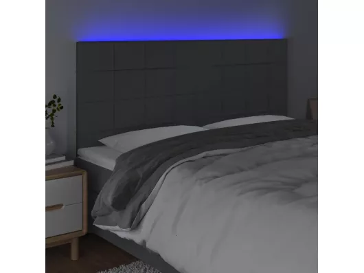 Kauf Unique LED Kopfteil Dunkelgrau 180x5x118/128 cm Stoff Günstig kaufen