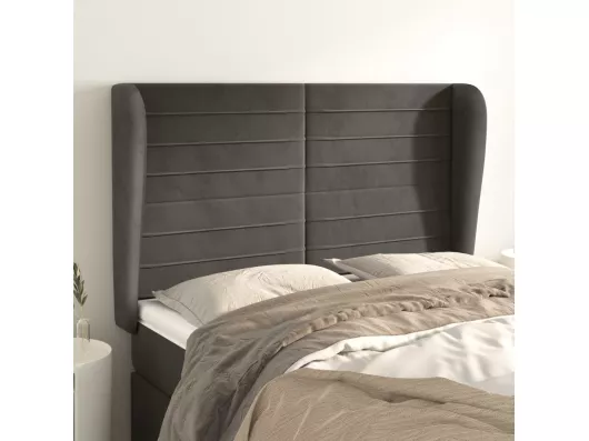 Kauf Unique Kopfteil mit Ohren Dunkelgrau 147x23x118/128 cm Samt