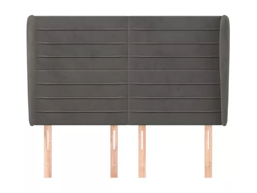 Kauf Unique Kopfteil mit Ohren Dunkelgrau 147x23x118/128 cm Samt Versandkostenfrei