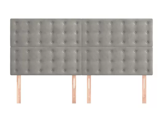 Kauf Unique Kopfteile 4 Stk. Hellgrau 100x5x78/88 cm Samt Großer Ausverkauf