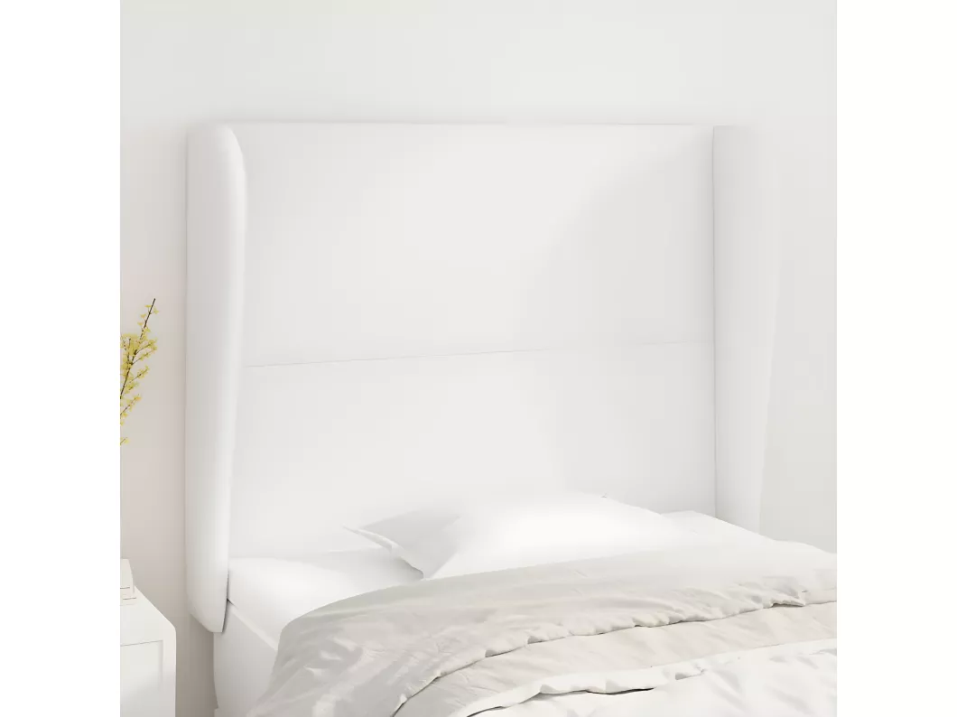 Kauf Unique Kopfteil mit Ohren Weiß 103x23x118/128 cm Kunstleder