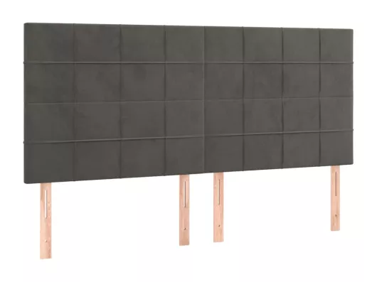 Kauf Unique LED Kopfteil Dunkelgrau 180x5x118/128 cm Samt Saisonschlussverkauf