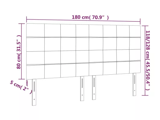 Kauf Unique LED Kopfteil Dunkelgrau 180x5x118/128 cm Samt Saisonschlussverkauf