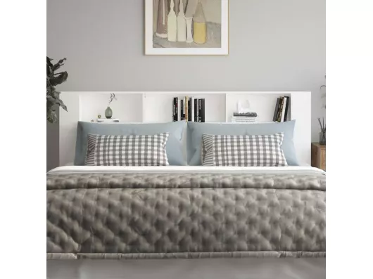 Kauf Unique Kopfteil mit Ablagen Weiß 220x18,5x104,5 cm Cyber Monday