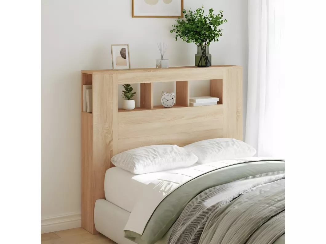 Kauf Unique LED-Kopfteil Sonoma Eiche 120x18,5x103,5 cm Holzwerkstoff Osterangebot