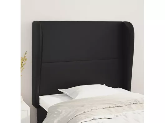 Kauf Unique Kopfteil mit Ohren Schwarz 103x23x118/128 cm Kunstleder