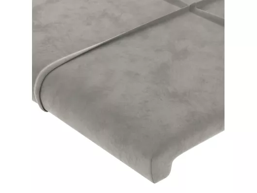 Kauf Unique LED Kopfteil Hellgrau 180x5x118/128 cm Samt Jubiläumsangebot