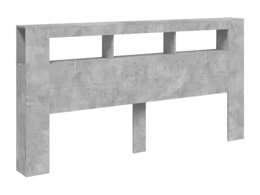 Kauf Unique LED-Kopfteil Betongrau 200x18,5x103,5 cm Holzwerkstoff Lagerräumung