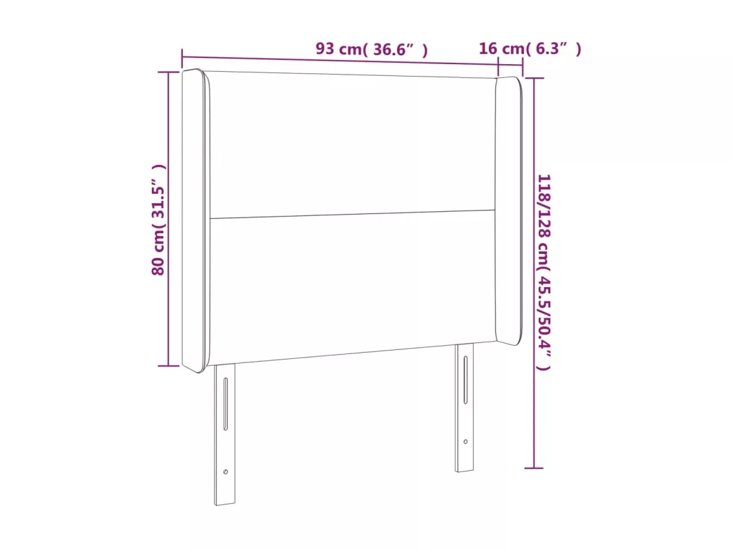 Kauf Unique LED Kopfteil Hellgrau 93x16x118/128 cm Stoff Heißer Verkauf