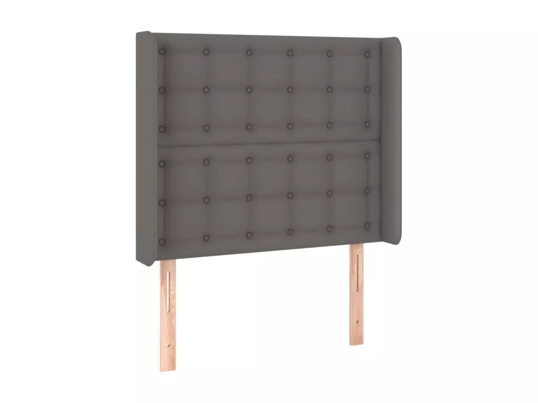 Kauf Unique LED Kopfteil Grau 103x16x118/128 cm Kunstleder Top Angebot