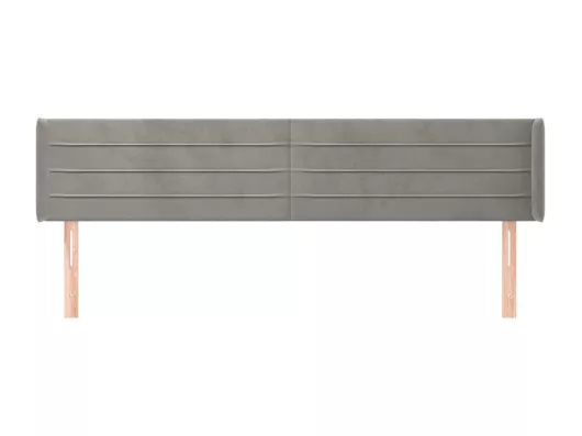 Kauf Unique Kopfteil mit Ohren Hellgrau 203x16x78/88 cm Samt Zeitlich begrenztes Angebot
