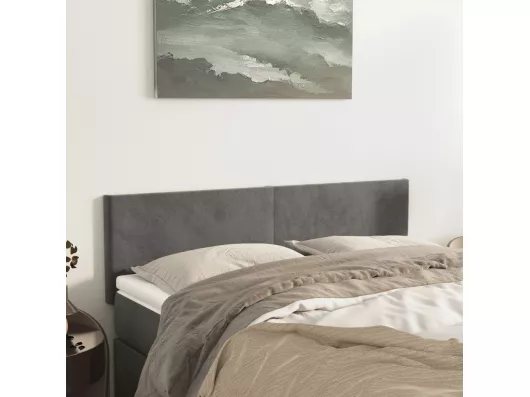 Kauf Unique Kopfteile 2 Stk. Dunkelgrau 72x5x78/88 cm Samt