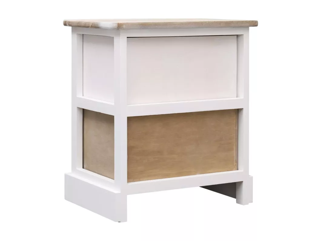 Kauf Unique Nachttische 2 Stk. Weiß und Natur 38×28×45 cm Paulownia-Holz Räumungsverkauf