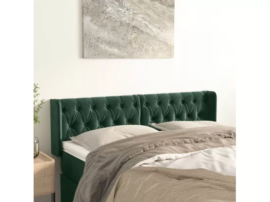 Kauf Unique Kopfteil mit Ohren Dunkelgrün 147x16x78/88 cm Samt Kauf eins, bekomm eins gratis