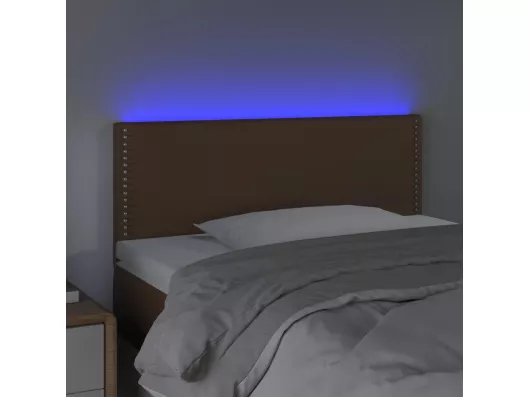 Kauf Unique LED Kopfteil Braun 100x5x78/88 cm Kunstleder VIP-Rabatte